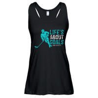 Life's About Goals And Assists Hockey Player Ice Hockey Ladies Essential Flowy Tank