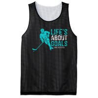 Life's About Goals And Assists Hockey Player Ice Hockey Mesh Reversible Basketball Jersey Tank