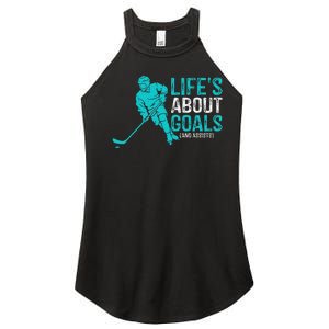 Life's About Goals And Assists Hockey Player Ice Hockey Women's Perfect Tri Rocker Tank