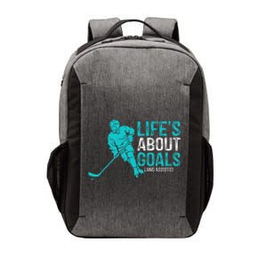 Life's About Goals And Assists Hockey Player Ice Hockey Vector Backpack