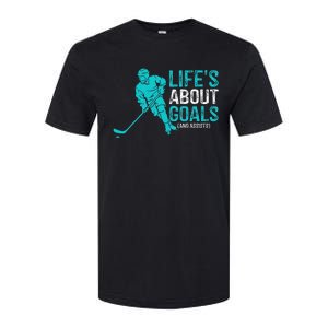 Life's About Goals And Assists Hockey Player Ice Hockey Softstyle CVC T-Shirt