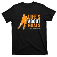 Life's About Goals Ice Hockey Shirt For Boys Ice Hockey TShirt T-Shirt