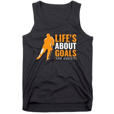 Life's About Goals Ice Hockey Shirt For Boys Ice Hockey TShirt Tank Top