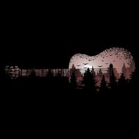 Landscape Acoustic Guitar Forest Trees Musician Guitarist T-Shirt