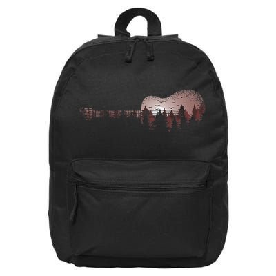 Landscape Acoustic Guitar Forest Trees Musician Guitarist 16 in Basic Backpack