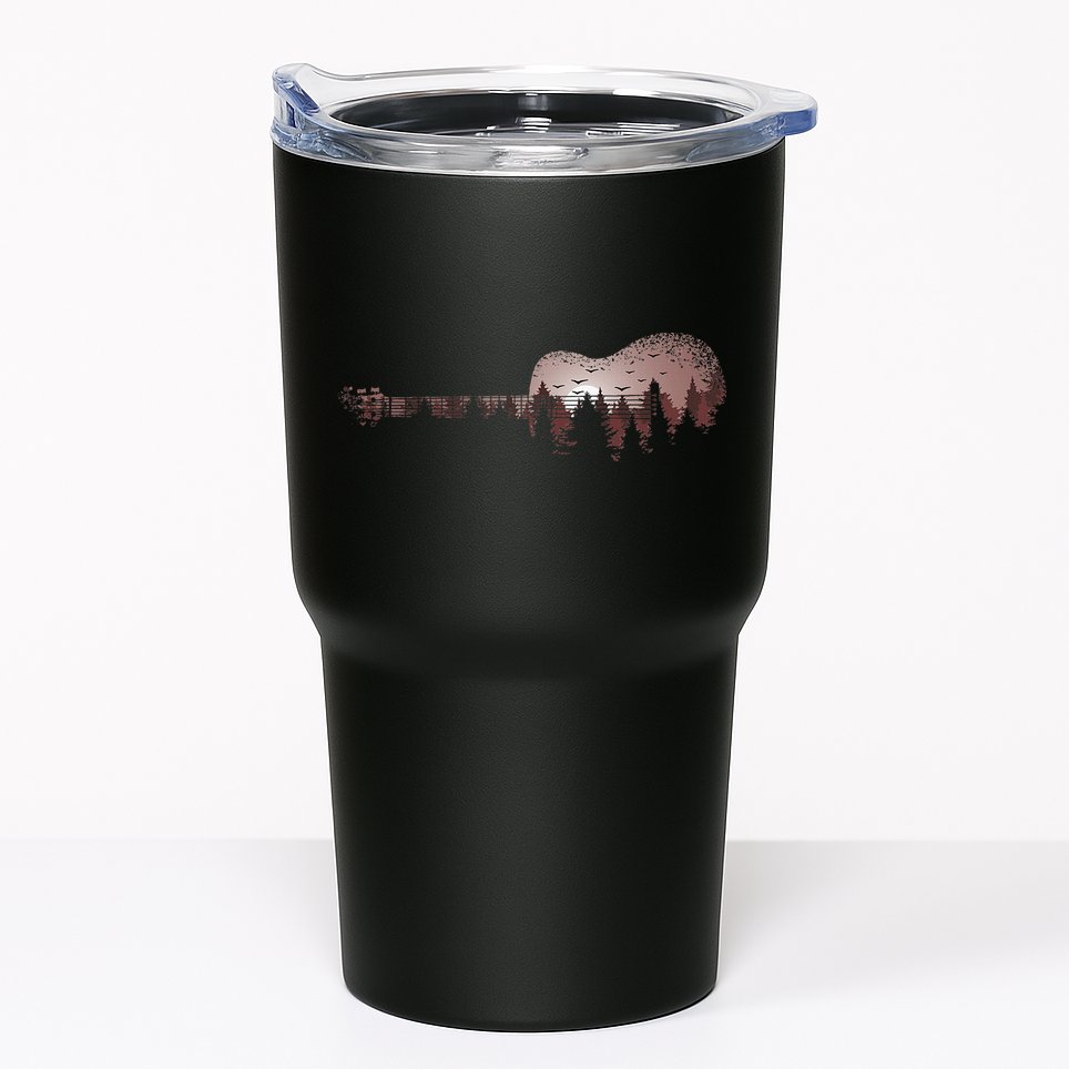 Landscape Acoustic Guitar Forest Trees Musician Guitarist Tumbler
