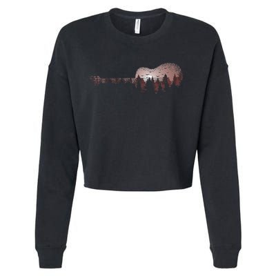 Landscape Acoustic Guitar Forest Trees Musician Guitarist Cropped Pullover Crew