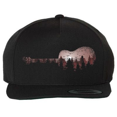 Landscape Acoustic Guitar Forest Trees Musician Guitarist Wool Snapback Cap