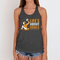 Lifes About Goals Water Polo For Water Polo Women's Knotted Racerback Tank