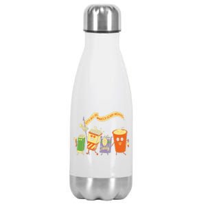 Lets All Go Watch Scary Movies Funny Halloween Movie Squad Stainless Steel Insulated Water Bottle