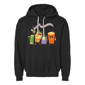 LetS All Go Watch Scary Movies Garment-Dyed Fleece Hoodie