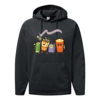 LetS All Go Watch Scary Movies Performance Fleece Hoodie