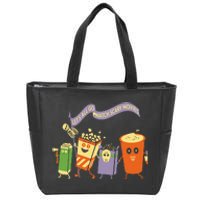 LetS All Go Watch Scary Movies Zip Tote Bag