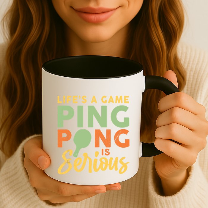Life's A Game Ping Pong Is Serious Table Tennis Paddle Mug