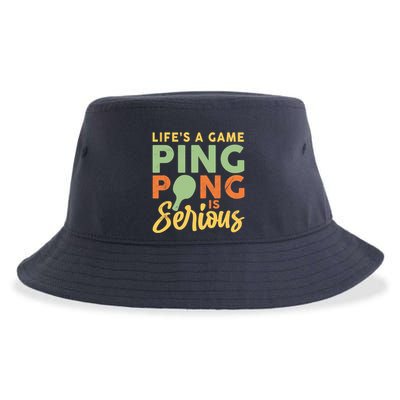 Life's A Game Ping Pong Is Serious Table Tennis Paddle Sustainable Bucket Hat