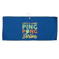 Life's A Game Ping Pong Is Serious Table Tennis Paddle Large Microfiber Waffle Golf Towel