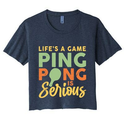 Life's A Game Ping Pong Is Serious Table Tennis Paddle Crop Top