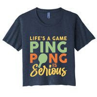 Life's A Game Ping Pong Is Serious Table Tennis Paddle Crop Top