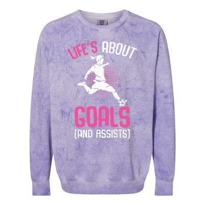 Life´s About Goals Soccer Girl Players Colorblast Crewneck Sweatshirt