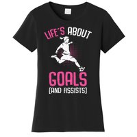 Life´s About Goals Soccer Girl Players Women's T-Shirt