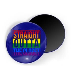 Lgbt Awareness Gift Rainbow Straight Outta The Closet Gift Magnet