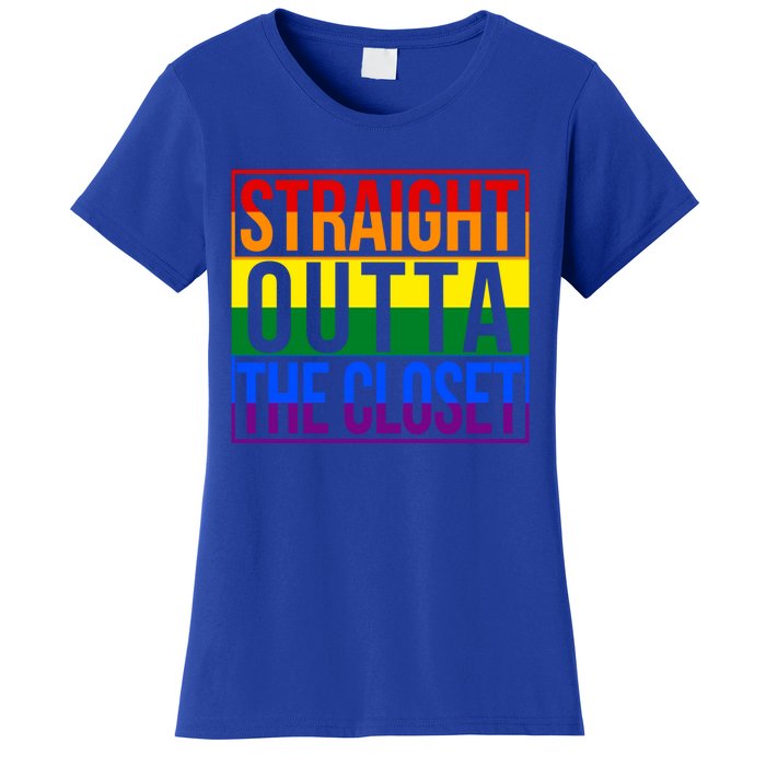 Lgbt Awareness Gift Rainbow Straight Outta The Closet Gift Women's T-Shirt