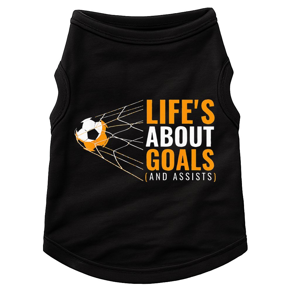 Life's About Goals Boy Soccer funny sport lovers Doggie Tank