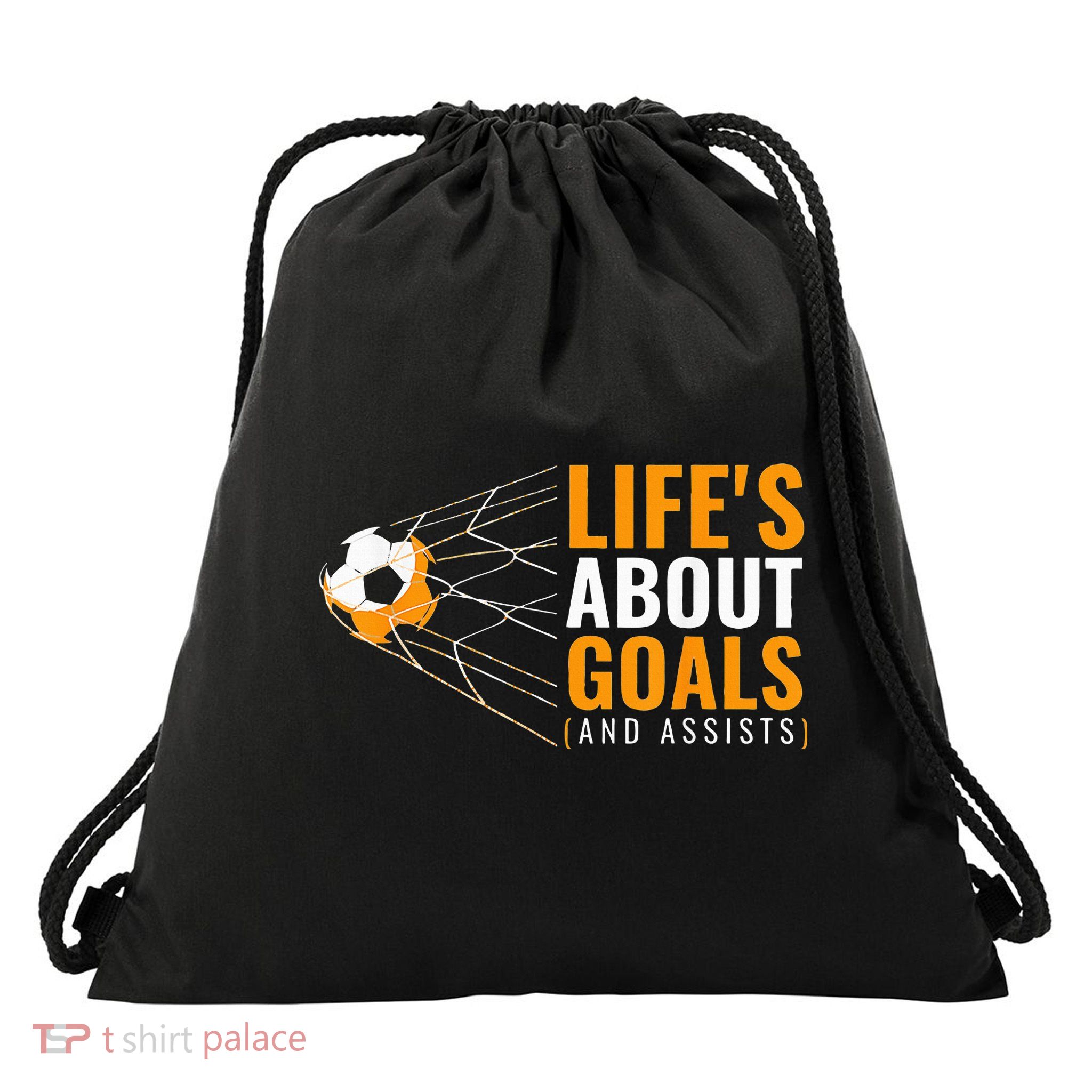 Life's About Goals Boy Soccer funny sport lovers Drawstring Bag