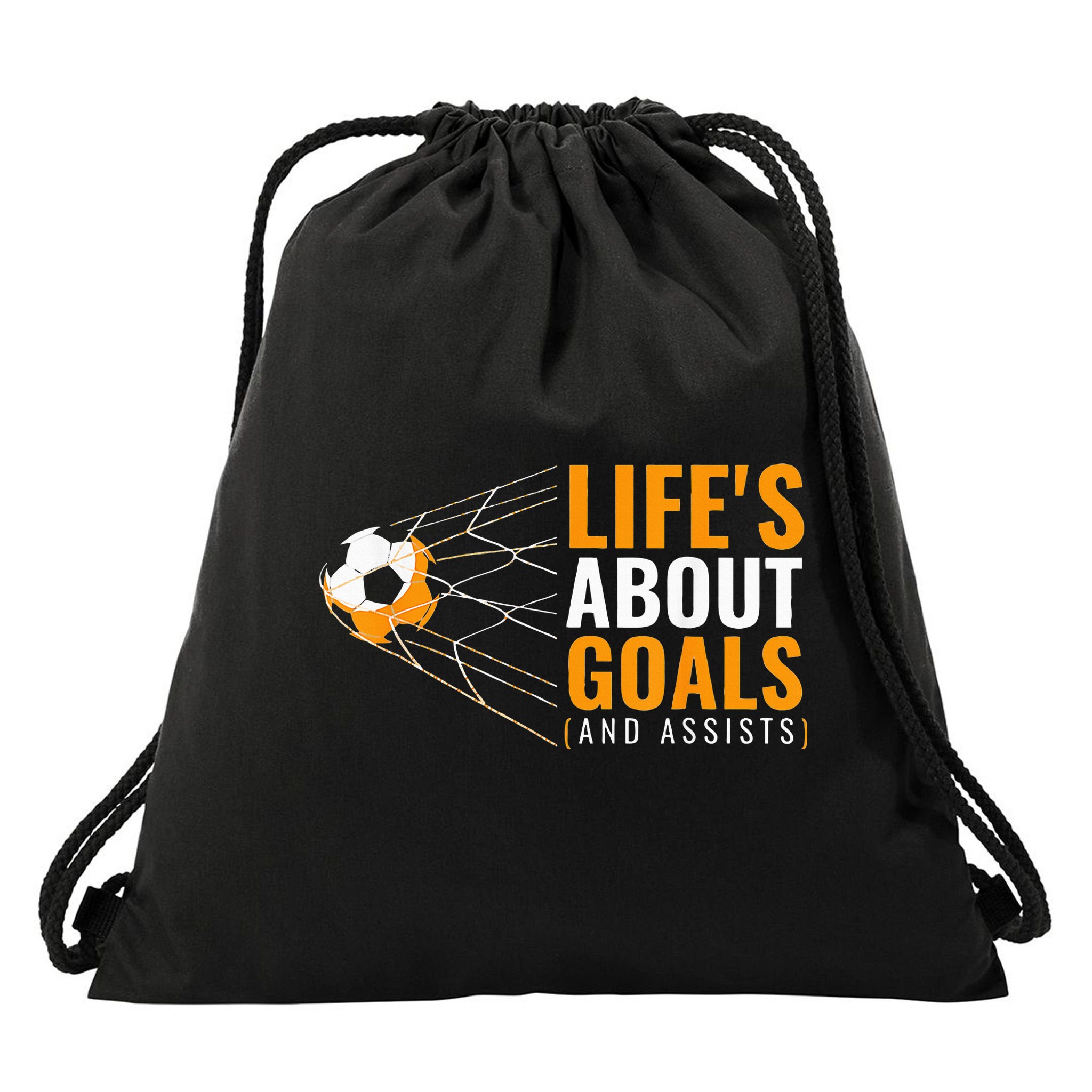 Life's About Goals Boy Soccer funny sport lovers Drawstring Bag