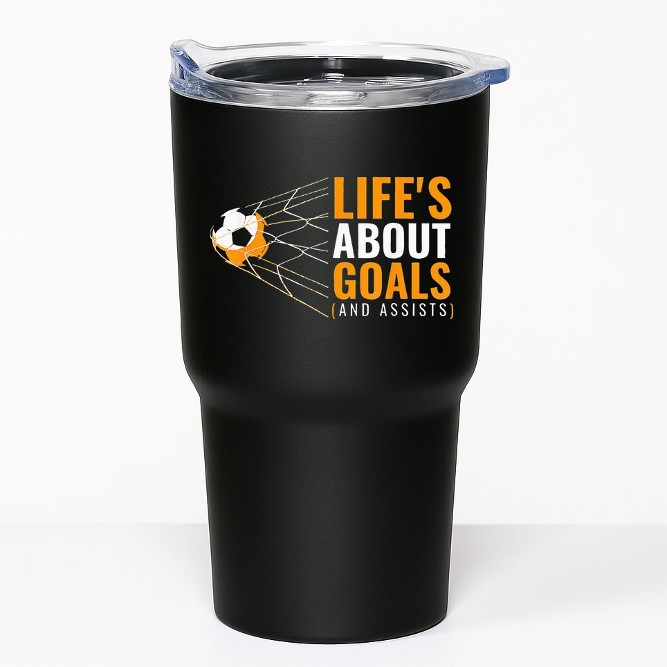 Life's About Goals Boy Soccer funny sport lovers Tumbler
