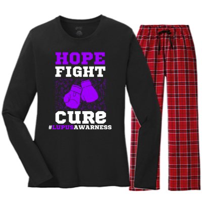 Lupus Awareness Hope Fight Cure Women's Long Sleeve Flannel Pajama Set 