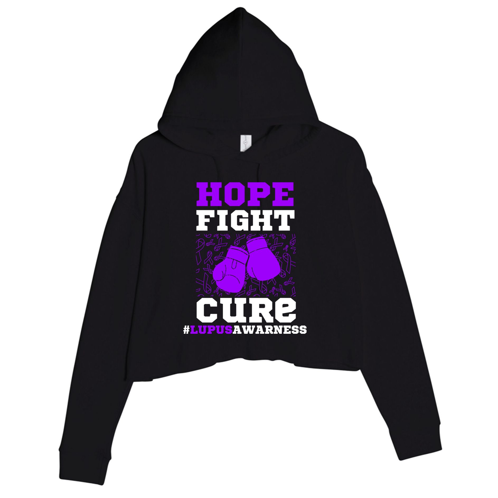 Lupus Awareness Hope Fight Cure Crop Fleece Hoodie