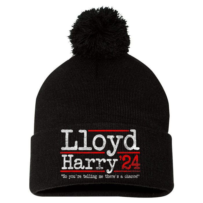 Lloyd And Harry Election 2024 Dumb N Dumber Politics Humor Pom Pom 12in Knit Beanie