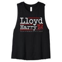 Lloyd and Harry Election 2024 Dumb n Dumber politics humor Women's Racerback Cropped Tank