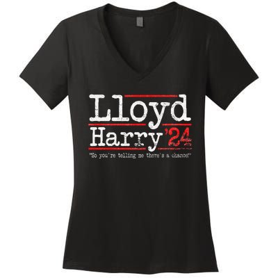 Lloyd and Harry Election 2024 Dumb n Dumber politics humor Women's V-Neck T-Shirt