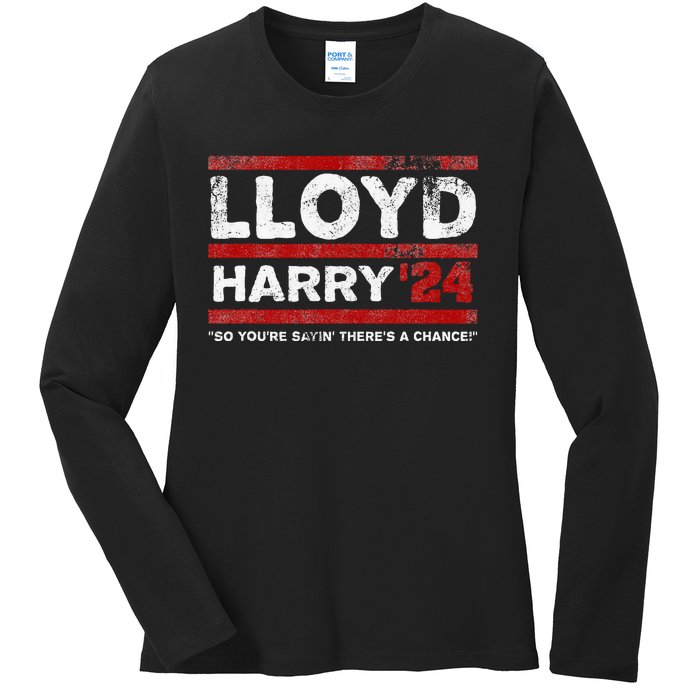 Lloyd and Harry Election 2024 Dumb and Dumber politics humor Ladies Long Sleeve Shirt