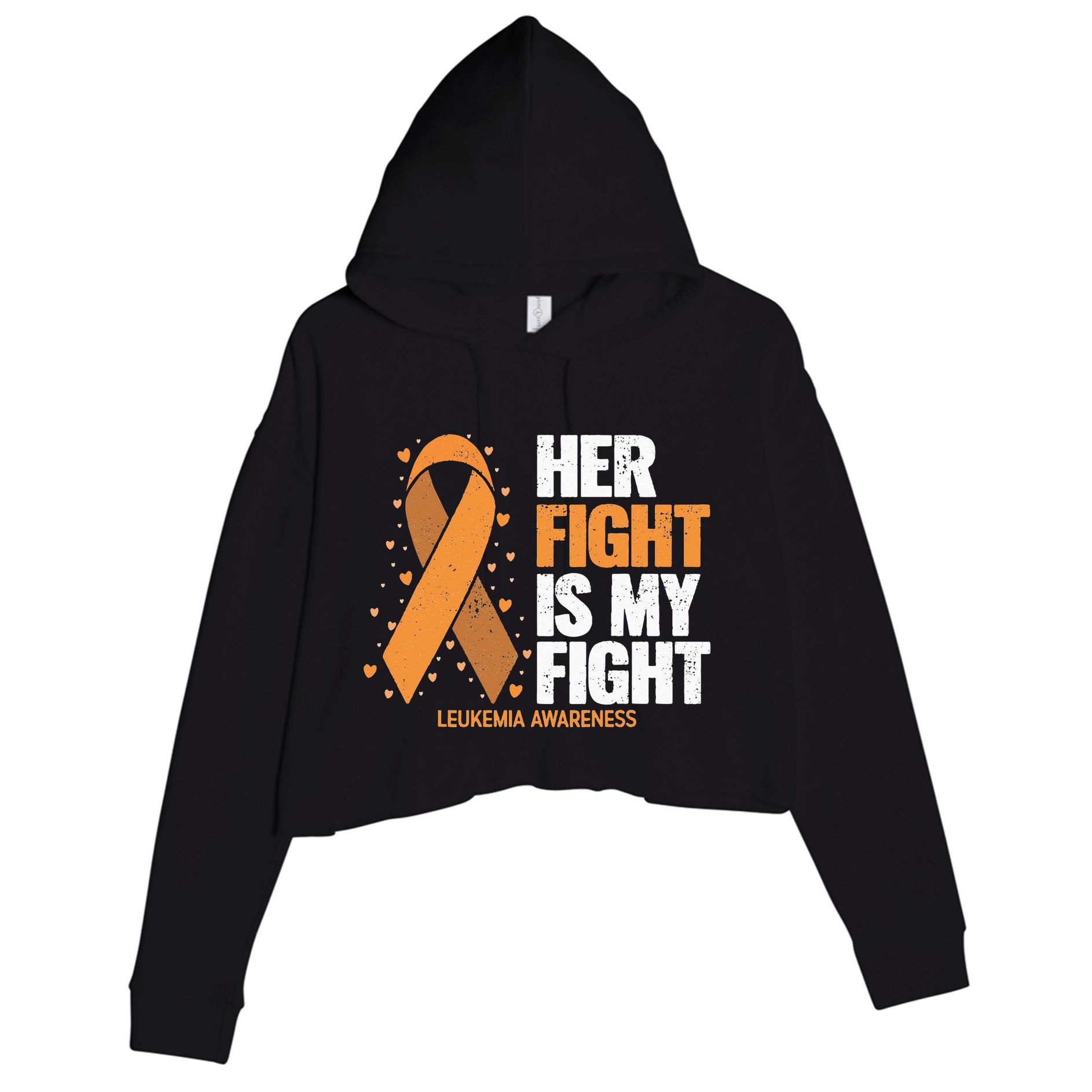 Leukemia Awareness Her Fight Is My Fight Leukemia Crop Fleece Hoodie