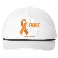 Leukemia Awareness His Fight Is My Fight Leukemia Snapback Five-Panel Rope Hat