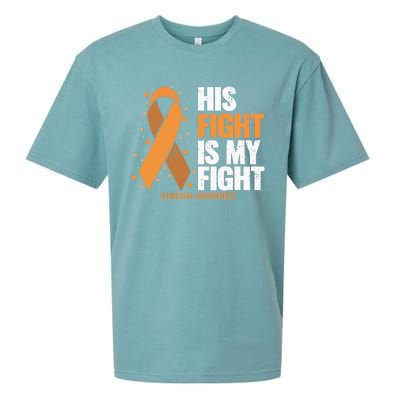 Leukemia Awareness His Fight Is My Fight Leukemia Sueded Cloud Jersey T-Shirt