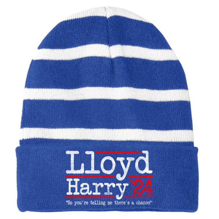 Lloyd And Harry Election 2024 Dumb N Dumber Politics Humor Cute Gift Striped Beanie with Solid Band