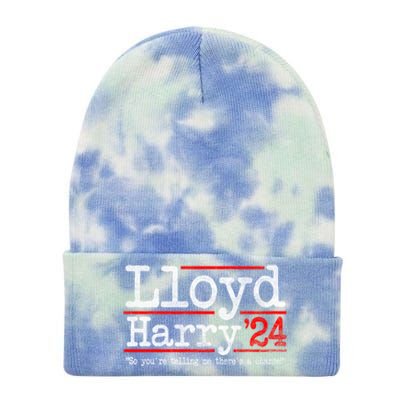 Lloyd And Harry Election 2024 Dumb N Dumber Politics Humor Cute Gift Tie Dye 12in Knit Beanie