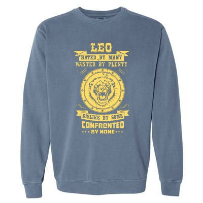 Lion Astrology Horoscope Sign Leo Zodiac Garment-Dyed Sweatshirt