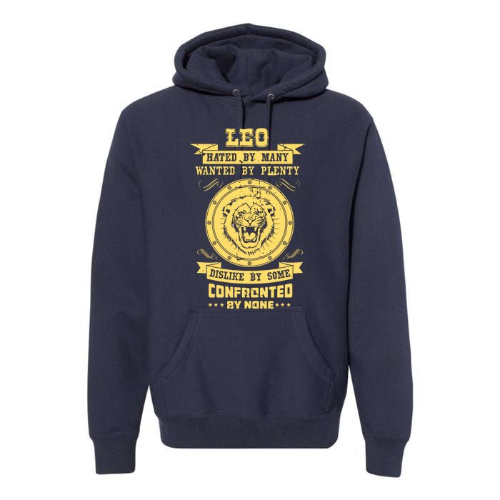 Lion Astrology Horoscope Sign Leo Zodiac Premium Hoodie