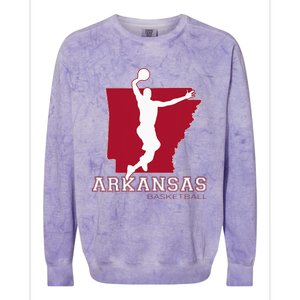 Love Arkansan Hoops Fan Arkansas State Silhouette Basketball Colorblast Crewneck Sweatshirt