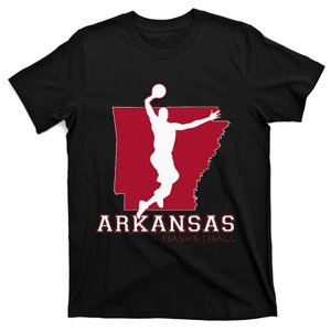 Love Arkansan Hoops Fan Arkansas State Silhouette Basketball T-Shirt