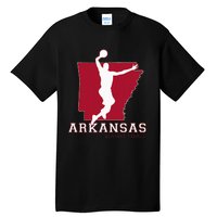 Love Arkansan Hoops Fan Arkansas State Silhouette Basketball Tall T-Shirt