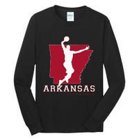 Love Arkansan Hoops Fan Arkansas State Silhouette Basketball Tall Long Sleeve T-Shirt