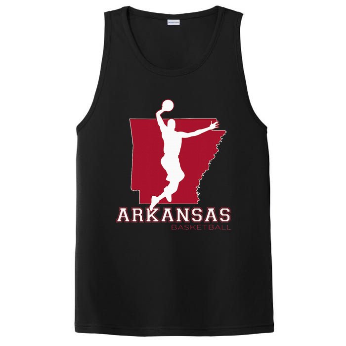 Love Arkansan Hoops Fan Arkansas State Silhouette Basketball PosiCharge Competitor Tank