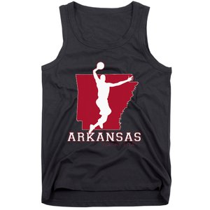 Love Arkansan Hoops Fan Arkansas State Silhouette Basketball Tank Top