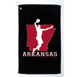 Love Arkansan Hoops Fan Arkansas State Silhouette Basketball Platinum Collection Golf Towel